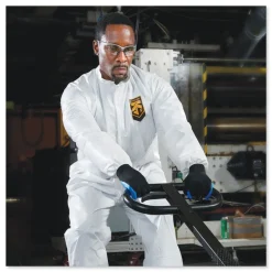 Ansell A40 Elastic-Cuff and Ankles Coveralls - Large, White (25/Carton)