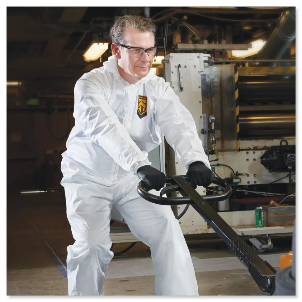 Ansell A40 Elastic-Cuff Ankle Hooded Coveralls - Triple Extra Large, White (25/Carton)