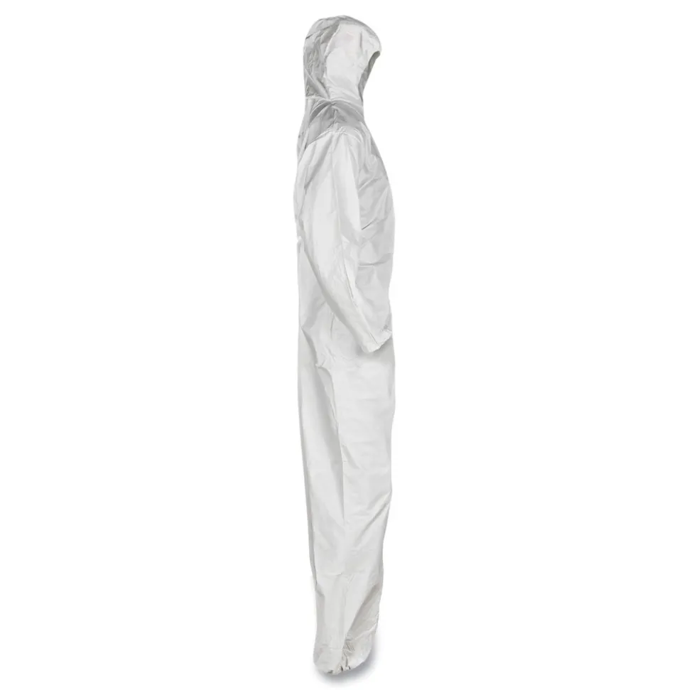 Ansell A20 Hood and Elastic-Back Breathable Particle Protection Coveralls - Medium, White (24/Carton)