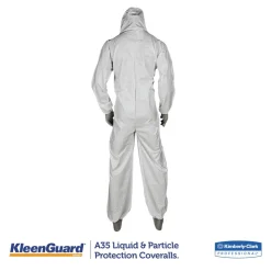 Ansell A35 Liquid and Particle Protection Coveralls Hooded - Large, White (25/Carton)