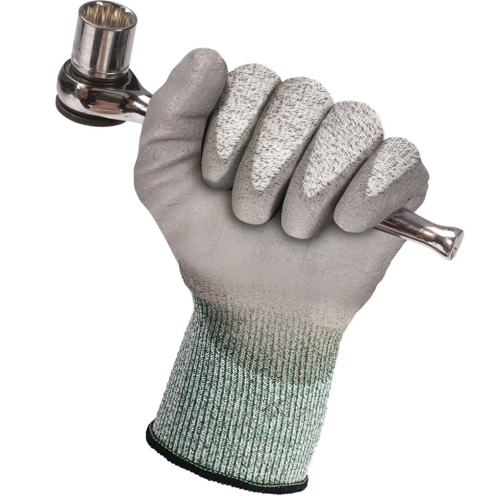 Ansell EN388: 4X42B 9 in. Long G60 Level 3 Economy Cut Resistant Gloves - Large (Size 9), Gray/Marled Gray (12 Pairs/Carton)