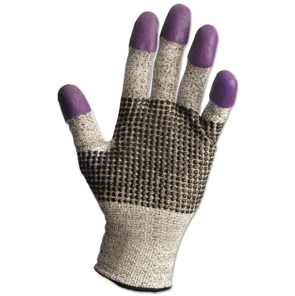 Ansell G60 230 mm Purple Nitrile Gloves - Medium/Size 8/Black/White (1-Pair)