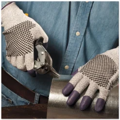 Ansell G60 230 mm Purple Nitrile Gloves - Medium/Size 8/Black/White (1-Pair)