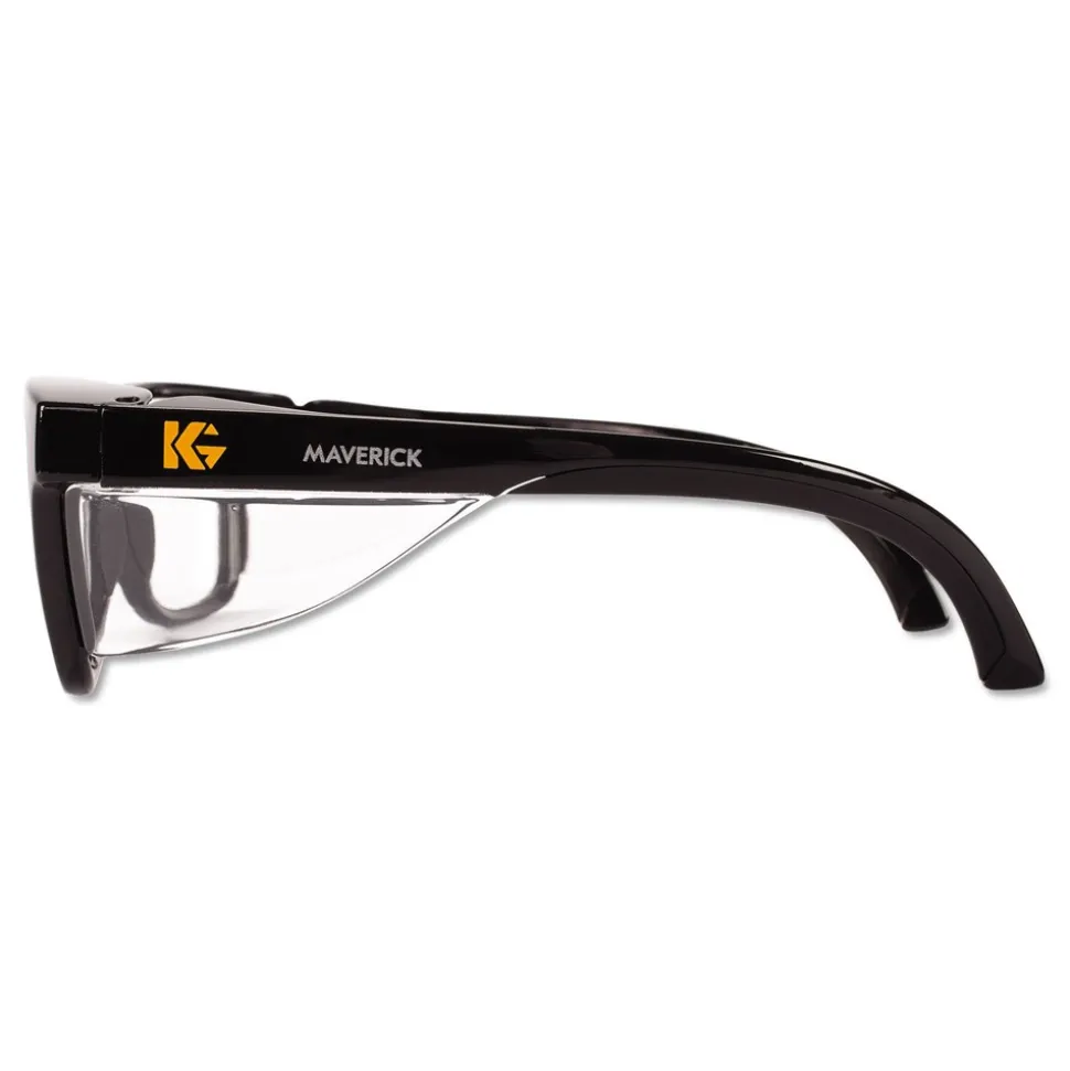 Ansell Maverick Safety Glasses - Black Polycarbonate Frame, Clear Lens (12/Box)