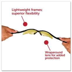 Ansell Nemesis Safety Glasses - Black Frame/Amber Lens (12/Box)