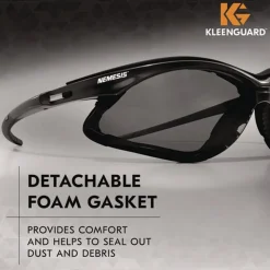 Ansell V30 Nemesis Foam Safety Glasses - Black Nylon Frame/Smoke Polycarbonate Lens (12/Carton)