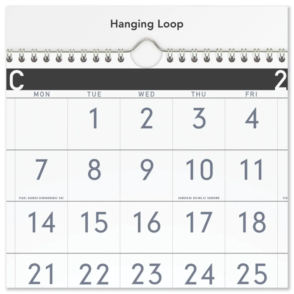 AT-A-GLANCE 15-Month: Dec 2025 to Feb 2027 Three-Month Reference 12 in. x 27 in. Contemporary Artwork/Formatting Wall Calendar - White Sheets