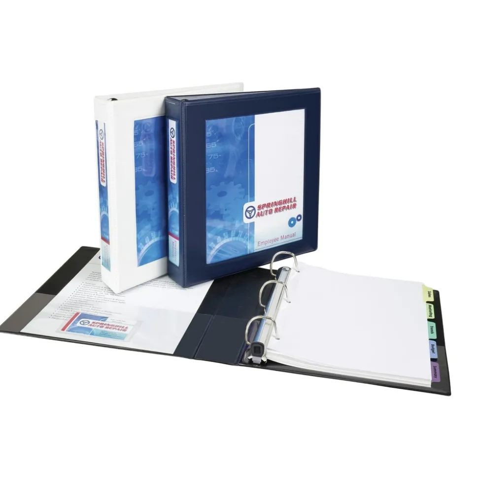 Avery 11 in. x 8.5 in. 1 in. Capacity 3 Rings Framed View Heavy-Duty Binders - Black (12/Carton)