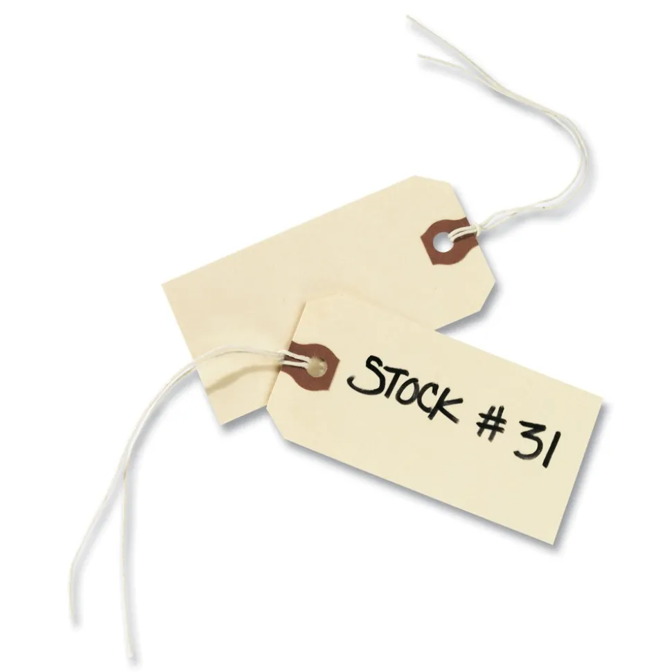 Avery 6.25 in. x 3.13 in. 11.5 pt Stock Strung Shipping Tags - Manila (1000/Box)
