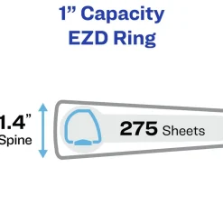 Avery 11 in. x 8.5 in. 3-Ring Framed View Heavy-Duty Binders with 1 in. Capacity - Navy Blue (12/Carton)