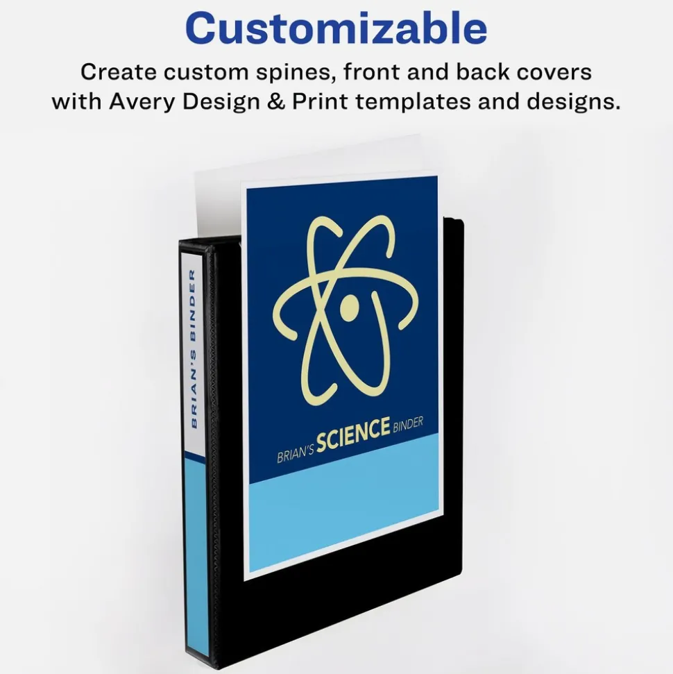 Avery 3 One Touch EZD Rings 1 in. Capacity 11 in. x 8.5 in. Heavy-Duty View Binder with DuraHinge - Navy Blue (12/Carton)