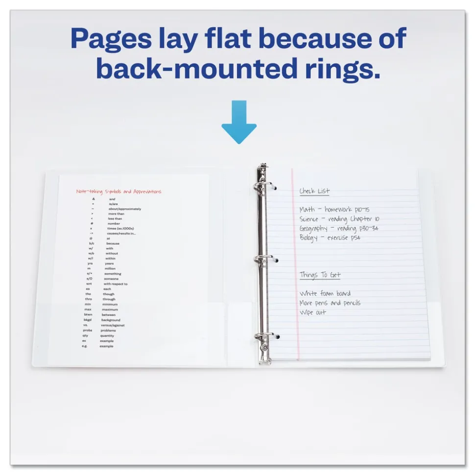 Avery 3 Round Rings 1 in. Capacity 14 in. x 8.5 in. Legal Durable View Binder - White