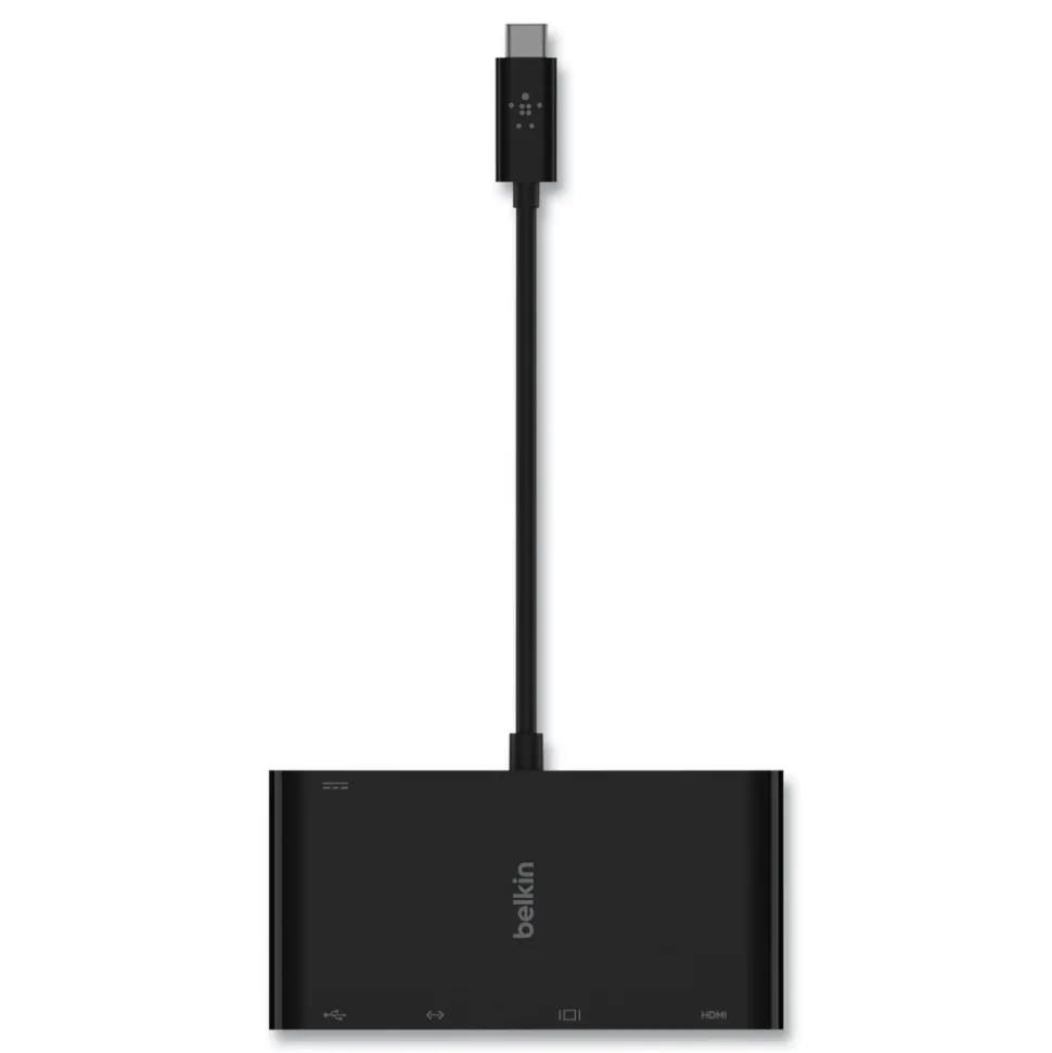 Belkin 4K HDMI/USB-A/USB-C/VGA 4.9 ft. USB-C Multimedia plus Charge Adapter - Black
