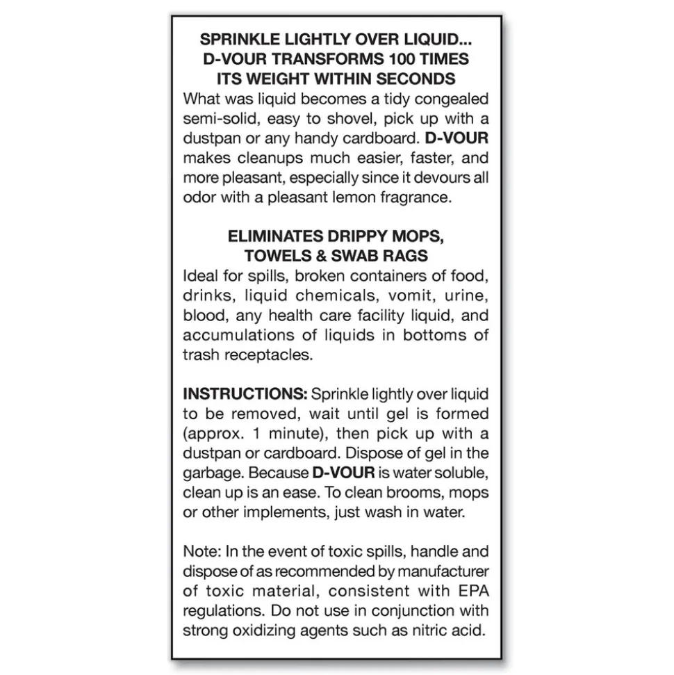 Big D Industries 16 oz D-Vour Absorbent Powder - Lemon (6/Carton)
