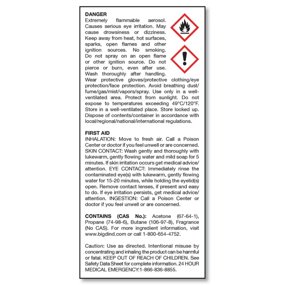 Big D Industries 5 oz Fire D One Shot Aerosol (12/Carton)