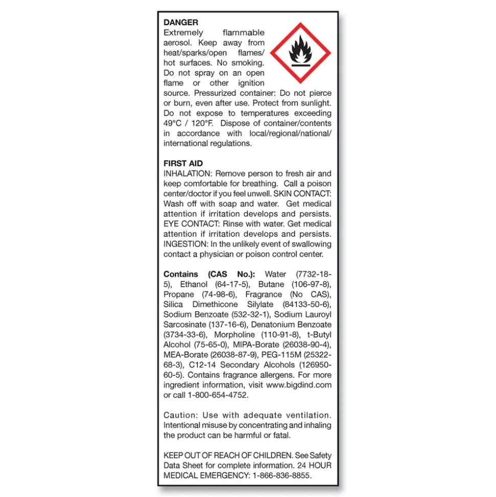 Big D Industries 14 oz No-Vacuum Carpet Freshener - Fresh Scent (12/Carton)
