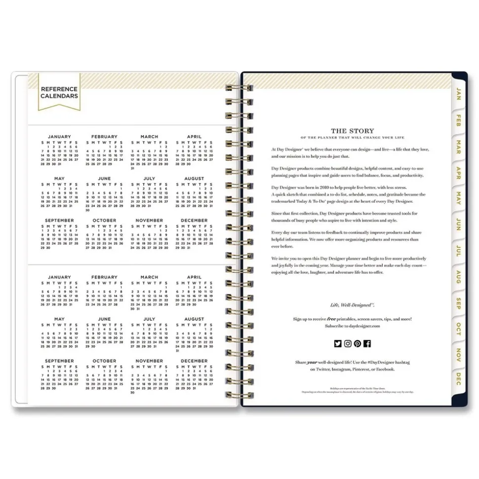 Blue Sky 8 in. x 5 in. 12-Month (Jan-Dec 2026) Day Designer Peyton Weekly/Monthly Planner - Navy Cover