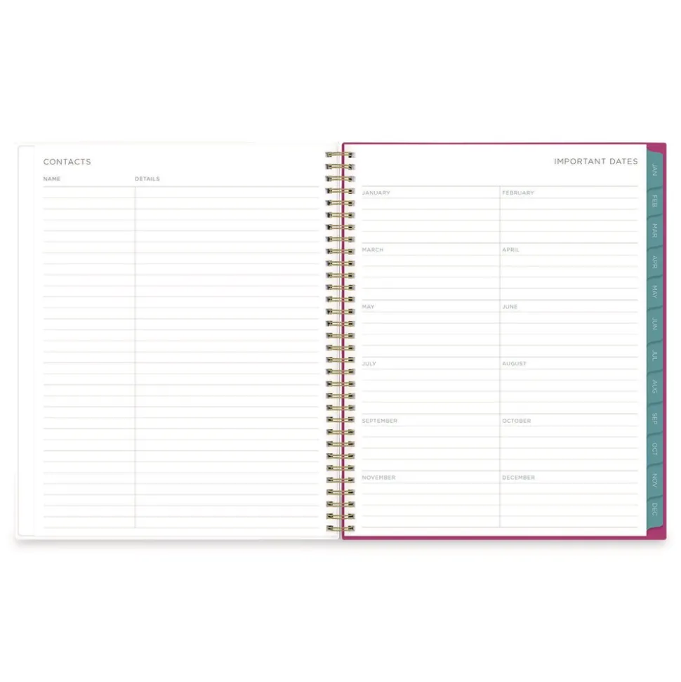 Blue Sky 11 in. x 8.5 in. 12-Month (Jan to Dec): 2026 Kelly Ventura Magenta Bloom Weekly/Monthly Planner - Floral Artwork, Multicolor Cover