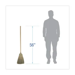 Boardwalk BWK932CCT 12/Carton 56 in. Warehouse Broom, Corn Fiber Bristles - Natural