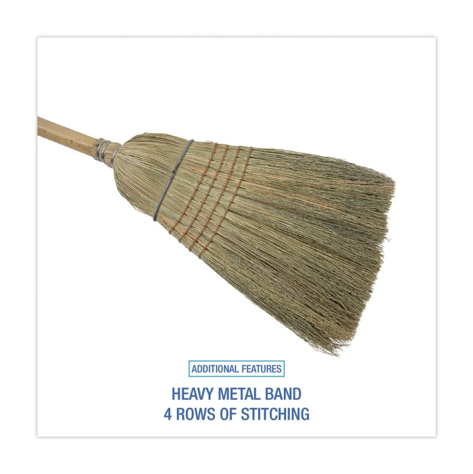 Boardwalk BWK932CCT 12/Carton 56 in. Warehouse Broom, Corn Fiber Bristles - Natural