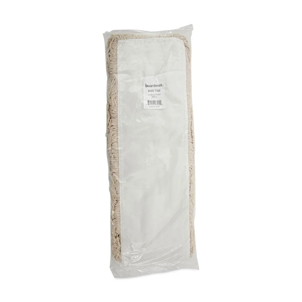 Boardwalk BWK1360 60 in. x 5 in. Hygrade Cotton Industrial Dust Mop Head - White