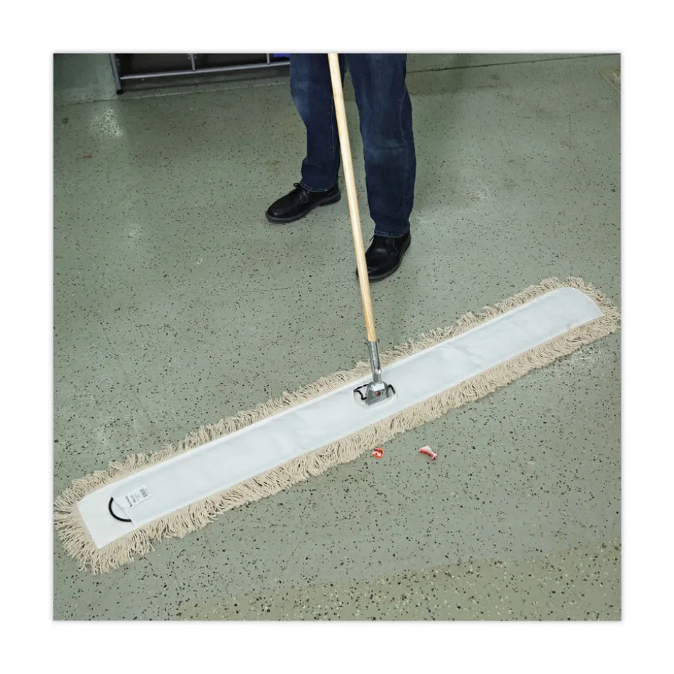 Boardwalk BWK1360 60 in. x 5 in. Hygrade Cotton Industrial Dust Mop Head - White