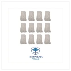 Boardwalk Cut-End Rayon Wet Mop Heads - White (12/Carton)