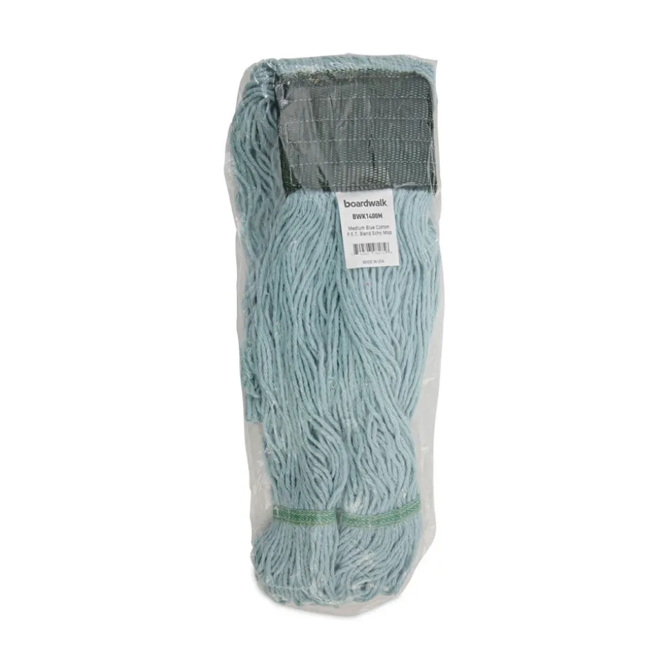 Boardwalk EchoMop with Looped-End Synthetic/Cotton Wet Mop Head - Medium, Blue (12/Carton)