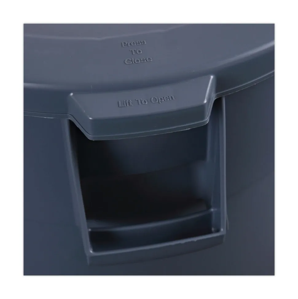 Boardwalk Flat-Top Round Lids for 44 Gallon Waste Receptacles - Gray