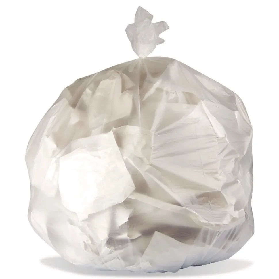 Boardwalk 10 Gallon 8 mic 24 in. x 24 in. High-Density Waste Can Liners - Natural (1000/Carton)