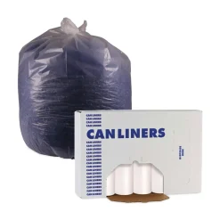 Boardwalk 16 Gallon 6 mic 24 in. x 33 in. Perforated Roll High-Density Can Liners - Natural (50 Bags/Roll, 20 Rolls/Carton)