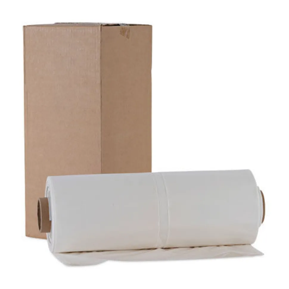 Boardwalk 60 Gallon 2.7 mil 38 in. x 63 in. Industrial Drum Liners Rolls - Clear (50/Carton)