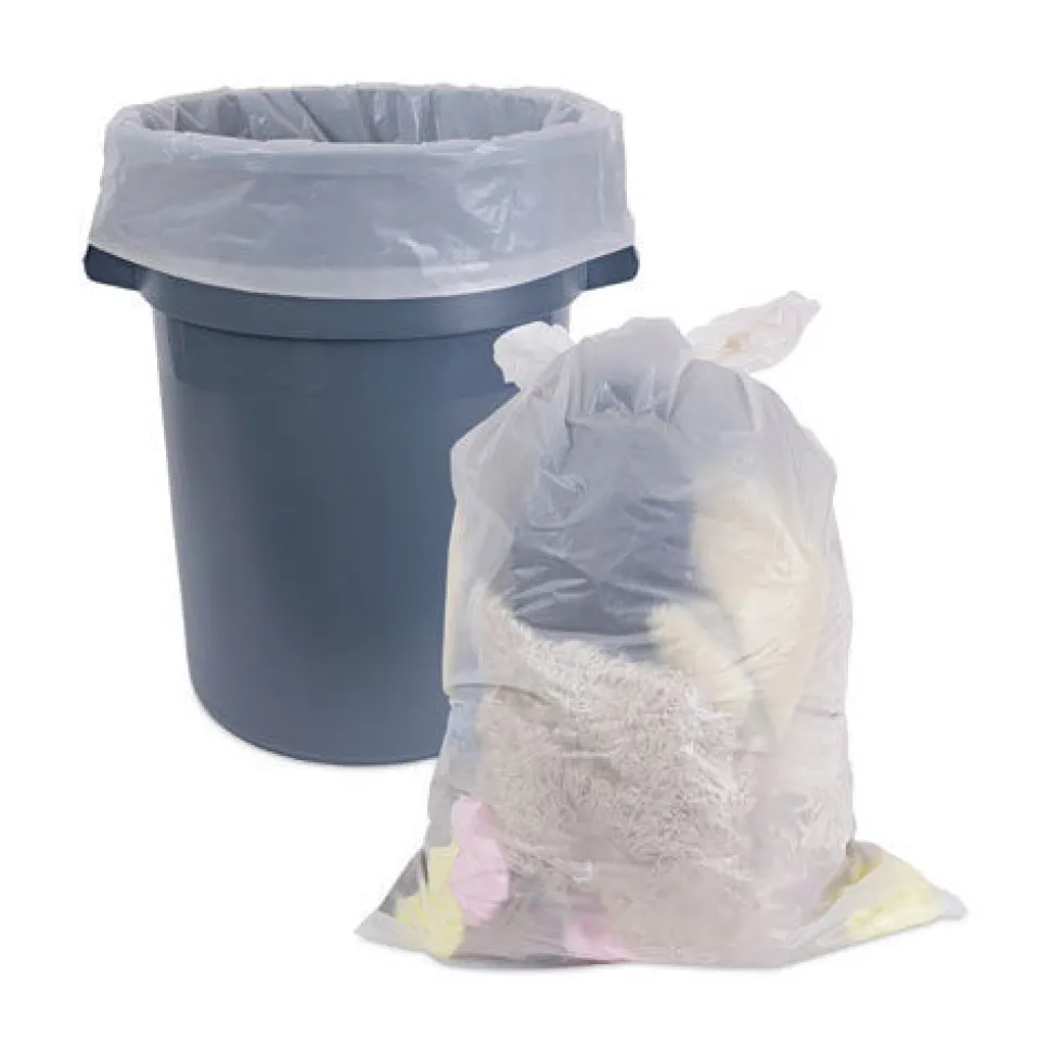 Boardwalk 60 Gallon 2.7 mil 38 in. x 63 in. Industrial Drum Liners Rolls - Clear (50/Carton)
