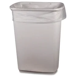 Boardwalk 16 Gallon 0.5 mil 24 in. x 32 in. Perforated Roll Low-Density Waste Can Liners - Clear (500/Carton)