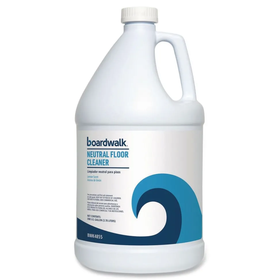 Boardwalk 1 Gallon Neutral Floor Cleaner - Lemon Scent (4/Carton)