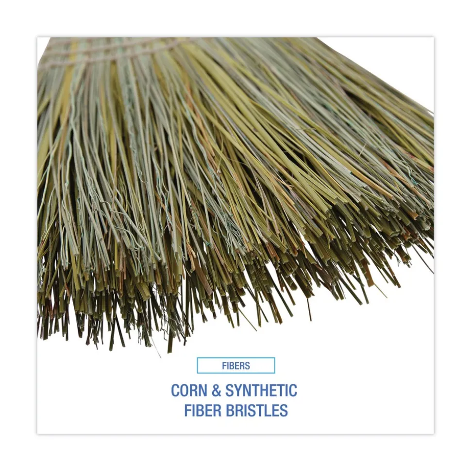 Boardwalk 60 in. Corn/Synthetic Fiber Bristle Broom - Gray/Natural (6/Carton)