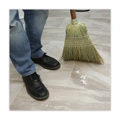 Boardwalk 60 in. Corn/Synthetic Fiber Bristle Broom - Gray/Natural (6/Carton)