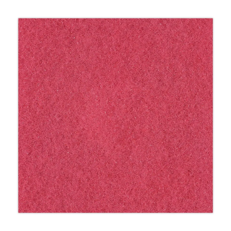 Boardwalk 12 in. Diameter Buffing Floor Pads - Red (5/Carton)