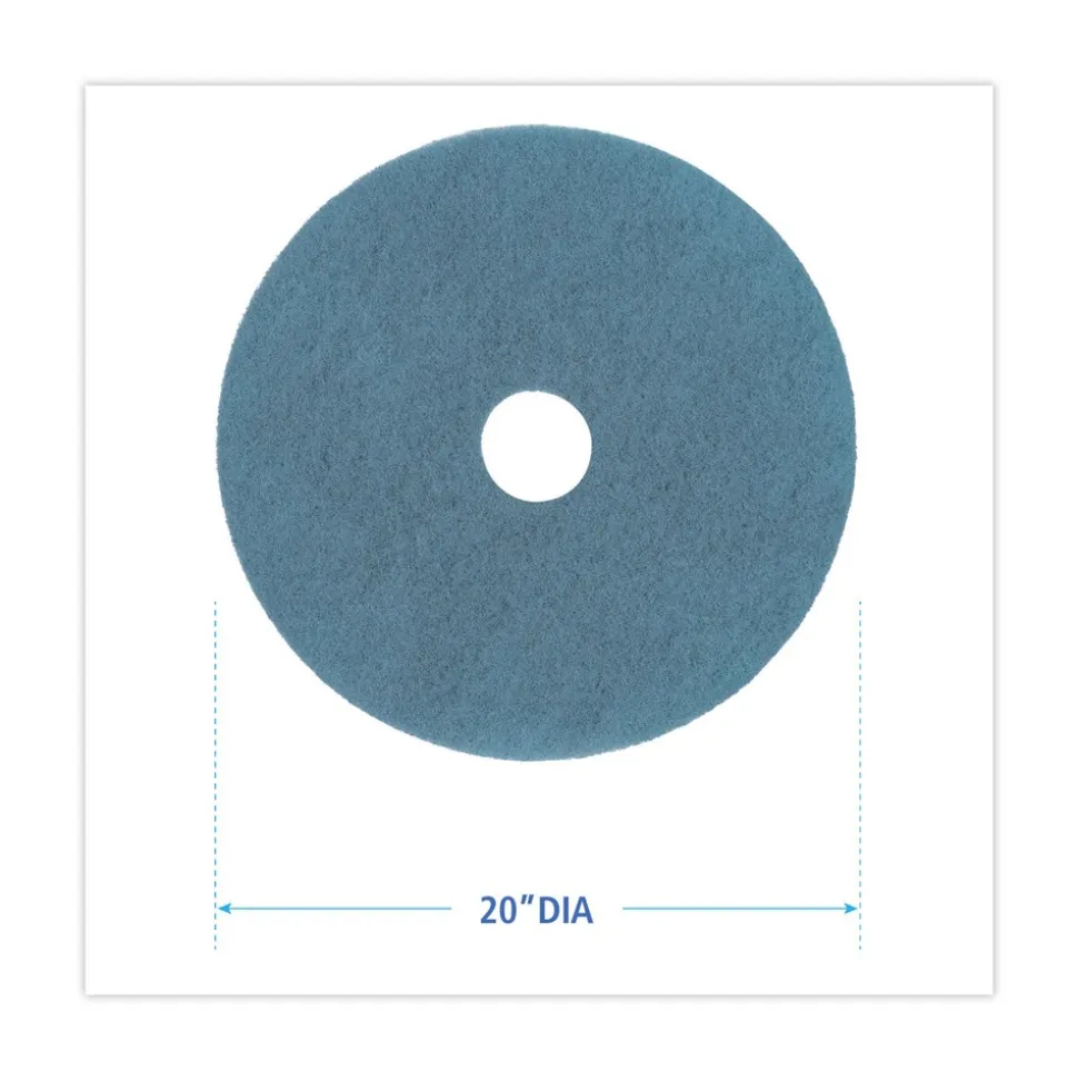 Boardwalk 20 in. Diameter Burnishing Floor Pads - Aqua (5/Carton)