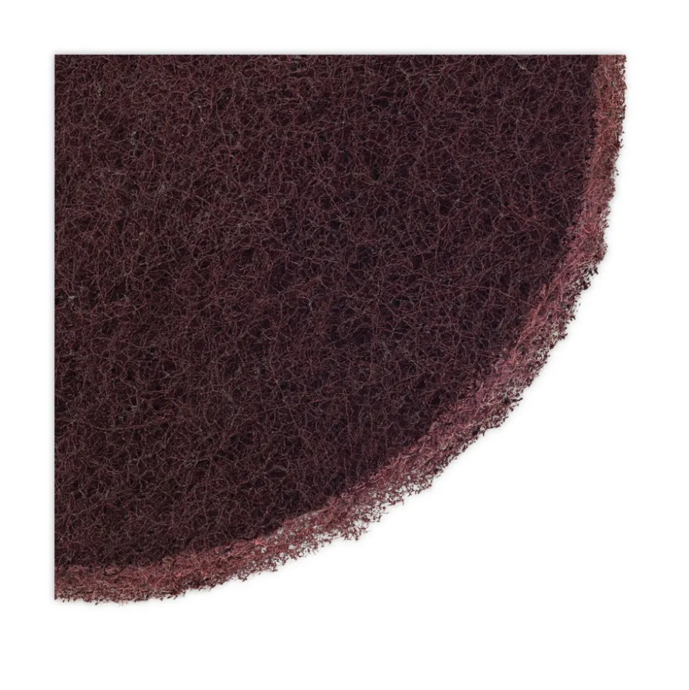 Boardwalk 16 in. Diameter Deep Scrub Pads - Maroon (10/Carton)