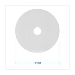 Boardwalk 19 in. Diameter Polishing Floor Pads - White (5/Carton)