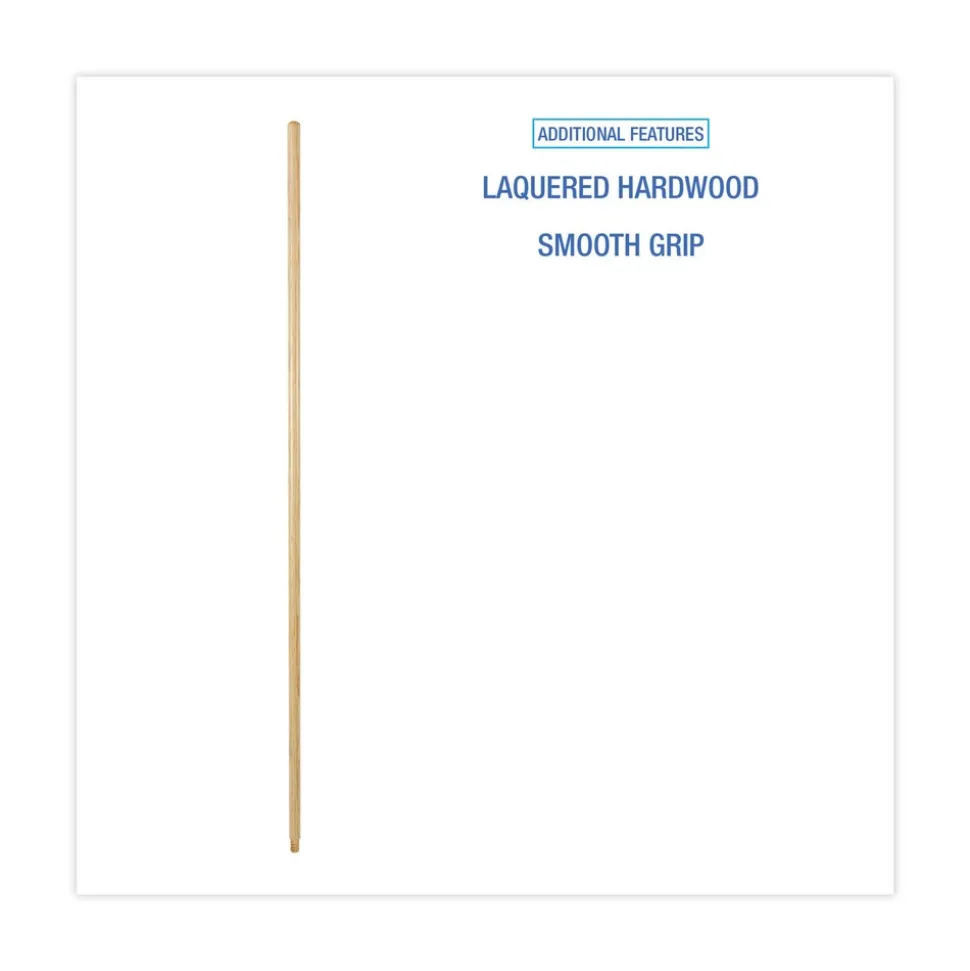 Boardwalk 0.94 in. Diameter x 54 in. Lacquered Hardwood Threaded End Broom Handle - Natural