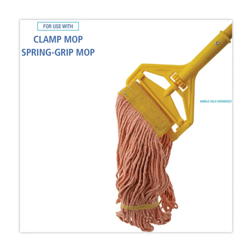 Boardwalk 5 in. Headband Cotton/Synthetic Fiber Super Loop Wet Mop Head - Small, Orange (12/Carton)