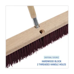 Boardwalk 3.25 in. Maroon Stiff Polypropylene Bristles 24 in. Brush Floor Brush Head