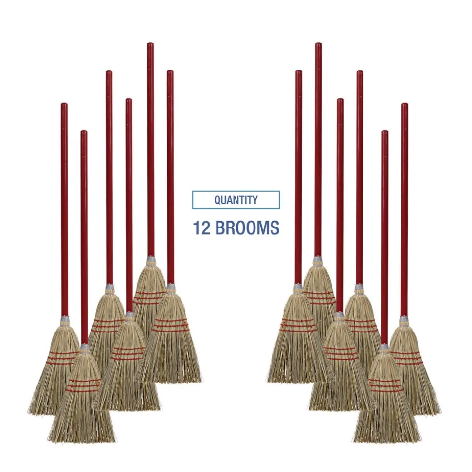 Boardwalk 36 in. Overall Length Corn/Synthetic Fiber Bristles Corn/Fiber Brooms - Gray/Natural (12/Carton)