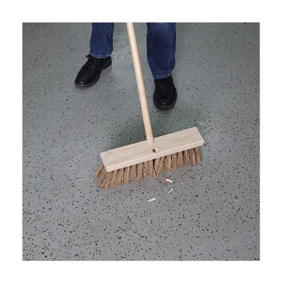 Boardwalk 6.25 in. Palmyra Fiber Bristles 16 in. Brush Street Broom Head - Brown
