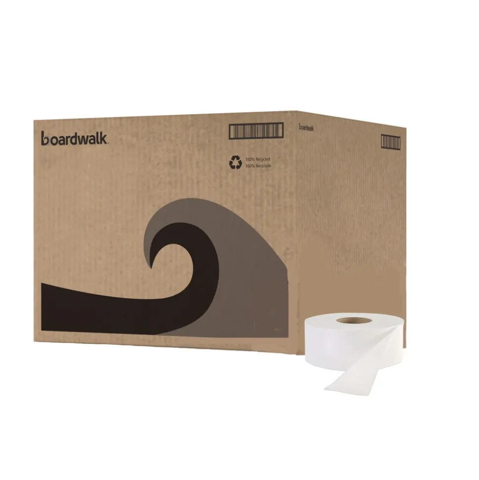 Boardwalk 3.2 in. x 525 ft. 2 Ply Septic Safe Jumbo Roll Bathroom Tissue - White (12/Carton)