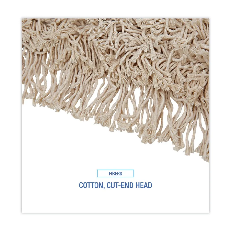 Boardwalk 24 in. x 5 in. Cotton Head 60 in. Wood Handle Cotton Dry Mopping Kit - Natural (1-Kit)