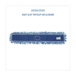 Boardwalk 48 in. x 5 in. Cotton/Synthetic Blend Dust Mop Head - Blue