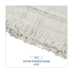 Boardwalk 24 in. x 5 in. Disposable Cotton/Synthetic Cut End Dust Mop Head - White
